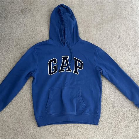 Gap Men's Blue and White Hoodie | Depop
