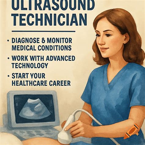 Illustration of an ultrasound technician performing a scan, with text ...