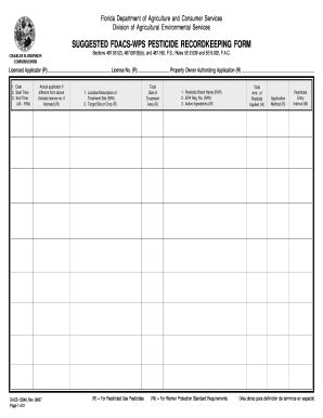 Suggested Pesticide Recordkeeping Form - Fill Online, Printable ...