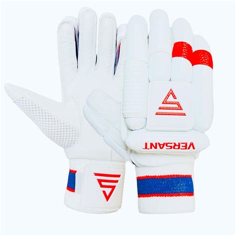 Buy VERSANT PRO DG Cricket Batting Gloves (White-Blue-RED, Men Size ...