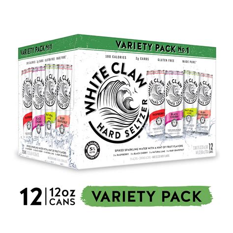 White Claw Hard Seltzer, Variety Pack No. 1, 12 Pack, 12 fl oz Cans, 5% ...