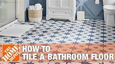 How To Install Bathroom Floor Tile by How To Tile A Bathroom Floor The Home Depot How To Install Bathroom Floor Tile