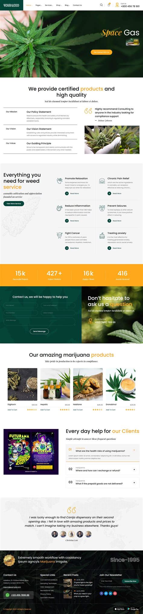 Entry #170 by divsabujhossain for Need a website built for a Cannabis ...