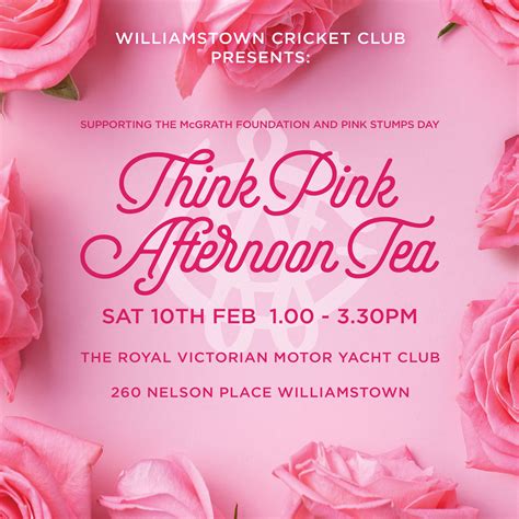 WCC Think Pink Afternoon Tea Tickets, The Royal Victorian Motor Yacht ...