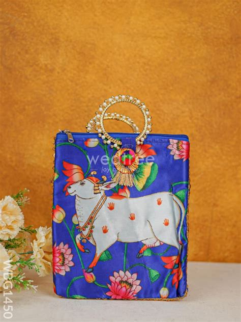 Multi Color - Pichwai Digital Printed Hand bags - WBG1450 – Wedtree