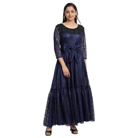 Buy RB FASHIONS STAR Women's Navy Net Frill Gown (s) at Amazon.in