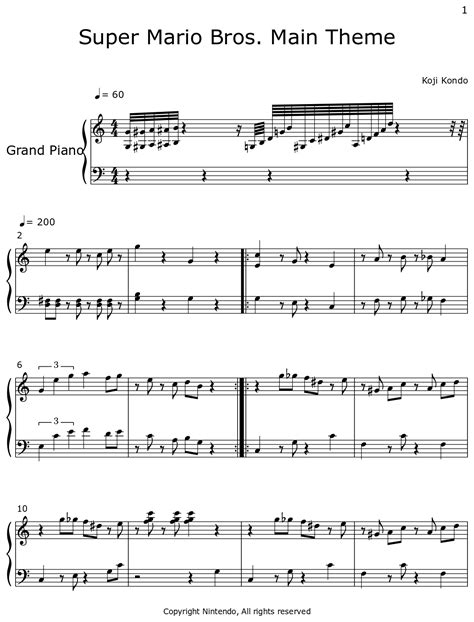 Mario Bros Sheet Music