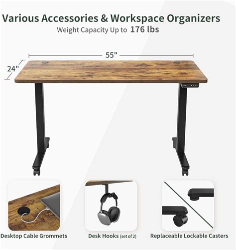 Buy FEZIBO Electric Standing Desk, 55 x 24 Inches Height Adjustable ...