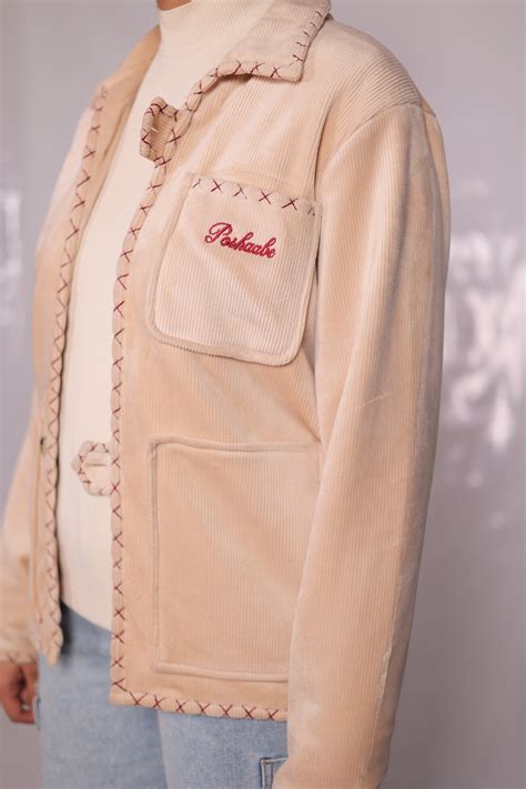 Soft Corduroy Cream Shacket – Poshaabe