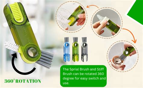 Finalize 3 in 1 Cup Lid Gap Cleaning Brush, Bottle lid Cleaning Brush ...