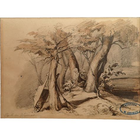 Wilhelm GEORGY - Ink Drawing Of The Park in Weimar For Sale at 1stDibs