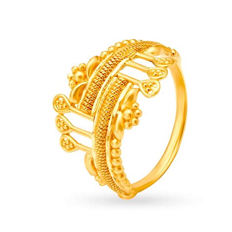 Antique 22 Karat Yellow Gold Beaded Floral Ring