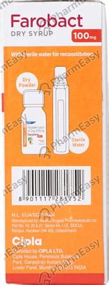 Buy Farobact 100 MG/5ML Dry Syrup (30) Online & Save Up to 24% at PharmEasy