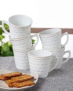 Buy INDKRAFT GoldenLine Diamond Embossed Fine Tableware Bone China Tea ...