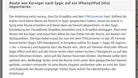 Export *.txt (Navigon) as a Link on iPhone - Route transfer and 3rd ...