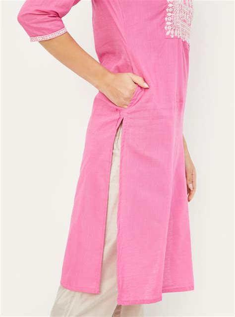 Buy Women Yoke Embroidered Straight Kurta Online at just Rs. 599.0 ...