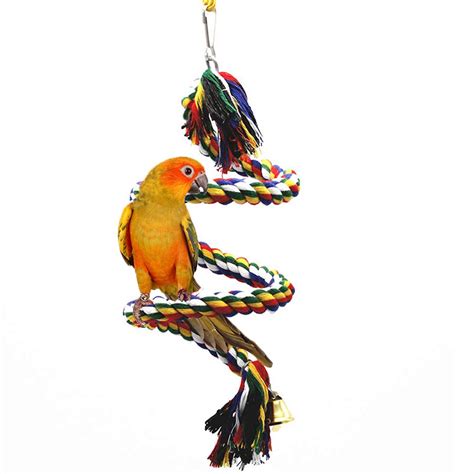 Futurekart Parrot Bird Toys Natural Colorful Rope Bungee Climbing Ropes ...