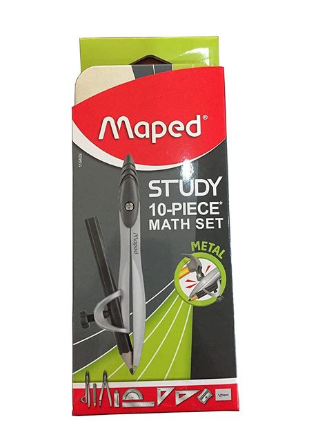 maped Study Metal Essentials 9 Piece Math Set Geometry Kit : Amazon.in ...