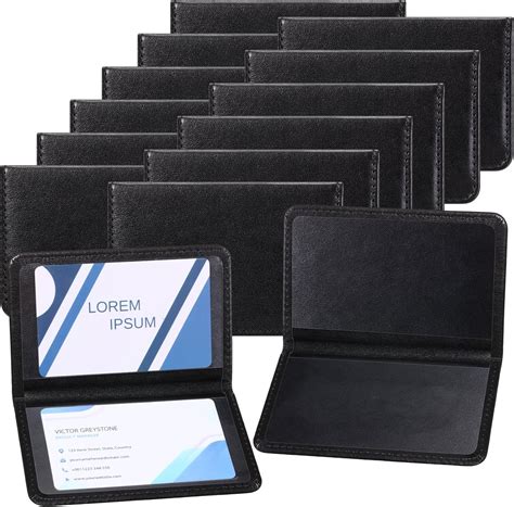 Amazon.com : MotiMind 12 Pcs Black Folding Business Card Holders, PU ...