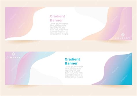 Set of colorful gradient banner | Premium Vector