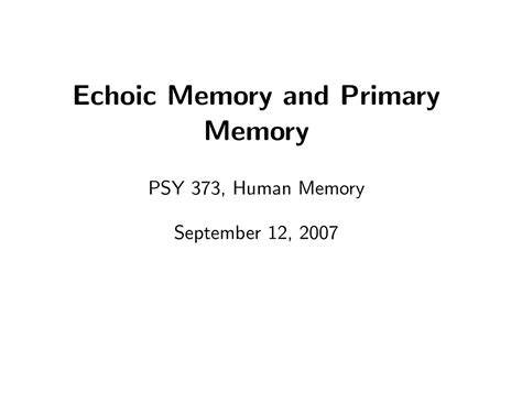 Image result for Echoic Memory Examples