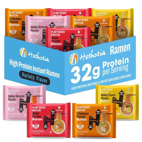 Amazon.com : Hethstia High-Protein Ramen Variety Pack (Chicken, Beef ...