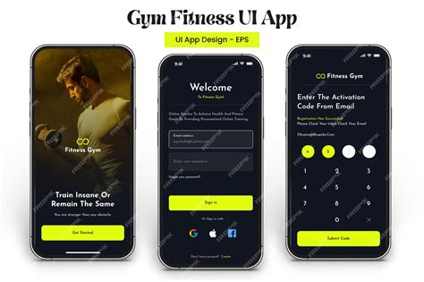 Premium Vector | Fitness mobile app template