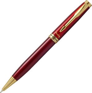 Acuity Ball Pen-Metal Body with Glossy Red Finish & Gold Clip - Comes ...