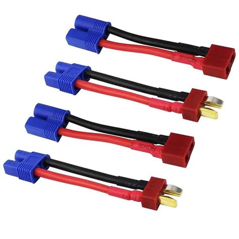 4pcs RC LiPo Battery Connector Adapter Compatible with EC3 to Deans T ...