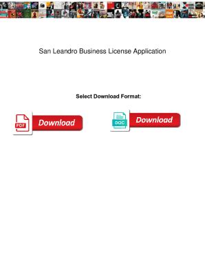 Fillable Online San Leandro Business License Application. San Leandro ...