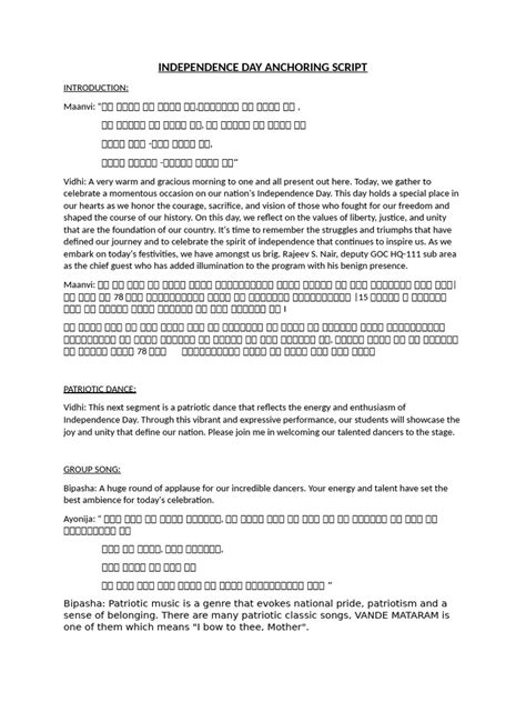 Image result for Anchoring Script for Independence Day Program