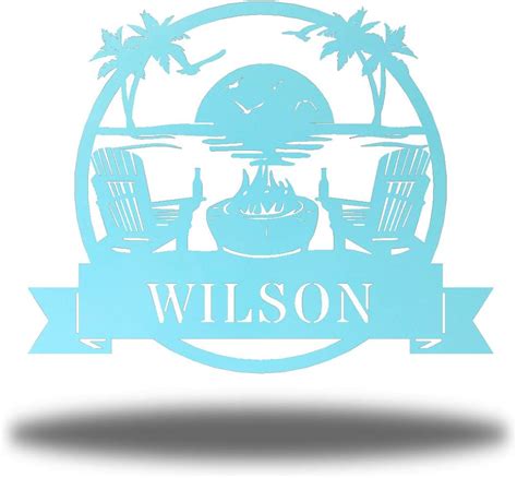 Buy Riverside Designs Coastal Beach Scene Custom Monogram Ocean Metal ...