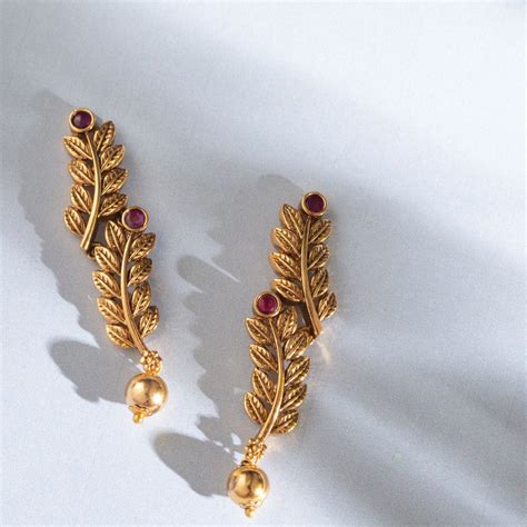 Buy Azba Leafy Antique Earrings | Tarinika - Tarinika India