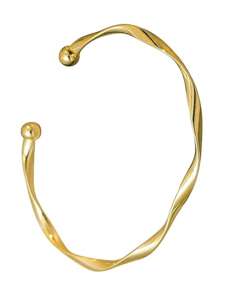 Sleek Twisted Kada with Open Ends - Gold – Peora