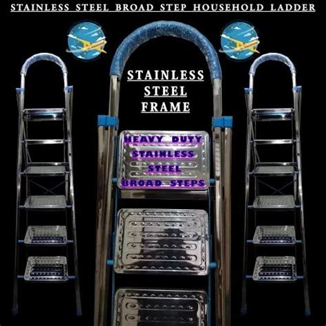 Stainless Steel Step Ladder - 7 Step Stainless Steel Broad Step ...
