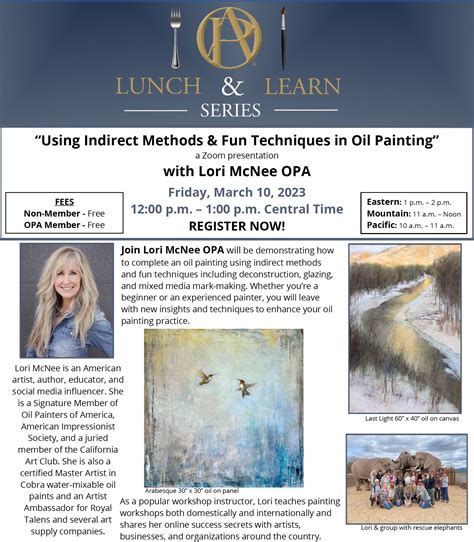 Lori's Lunch and Learn Oil Painter of America