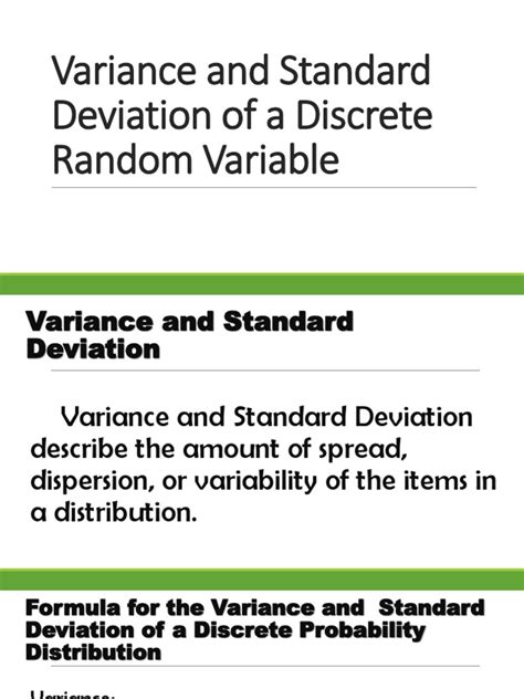 Image result for Variance of Discrete Random Variable