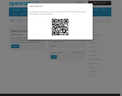 OpenCart Mobile App Login Via QR Code | eCommerce QR Code login