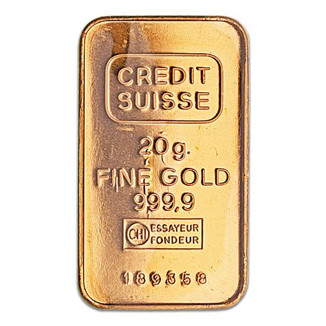 Credit Suisse Gold Bar - 20 g | Produced by Swiss Valcambi