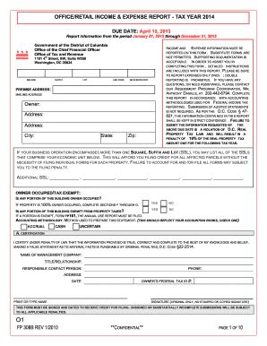 FP-308B 2014 Office And Retail Income And Expense Report - Otr Cfo Dc ...