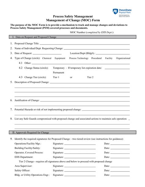 Management of Change Form Example 的图像结果
