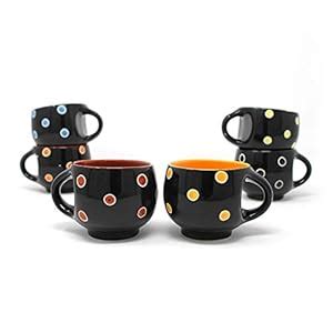 Buy Radhe Radhe Handicraft Stylish Ceramic Handcrafted Black Pari Dot ...