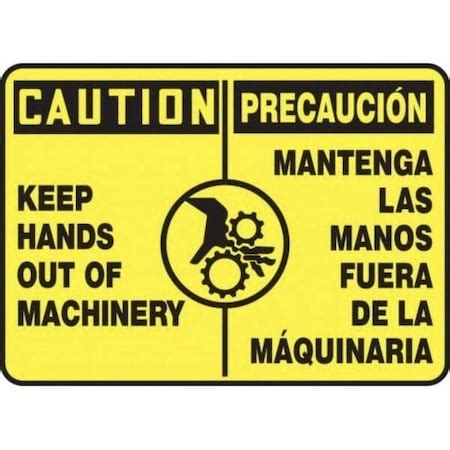 Accuform BILINGUAL OSHA CAUTION Safety Sign SBMEQT603MXT SBMEQT603MXT ...