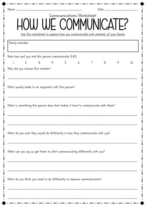 17 Free Communication Worksheets | Psychologie, Vorlagen
