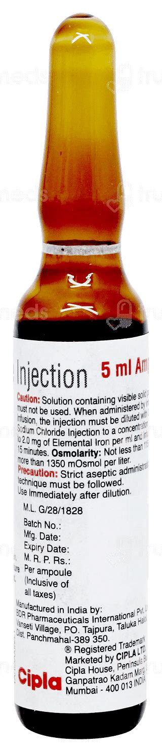 Fericip Injection 5ml - Uses, Side Effects, Dosage, Price | Truemeds