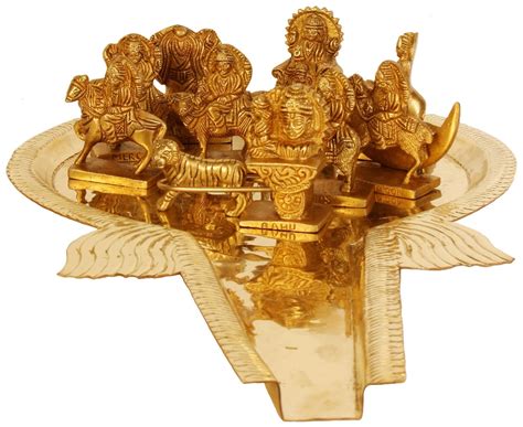 Vedic Vaani Brass Nine 9 Planets Navgraha Navagraha Idol Set Idols with ...