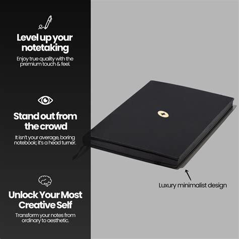 Black Paper Notebook A5 | Luxury Hardback Journal | All Black Notebook ...