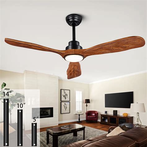 Ceiling Fans with Lights and Remote,52 Inch Unique Wood Ceiling Fan ...