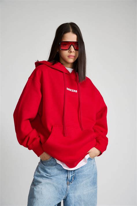Buy Red Signature Oversized Heavyweight Hoodie (Fleece) | BonkersCorner