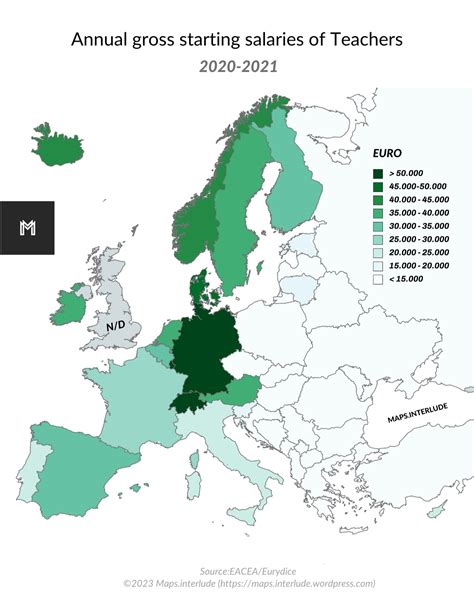 Average annual gross salaries of teacher in 2020-2021 : r/europe
